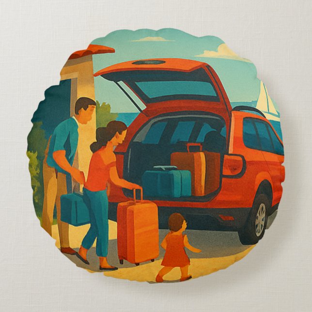 Holiday is round pillow (Front)