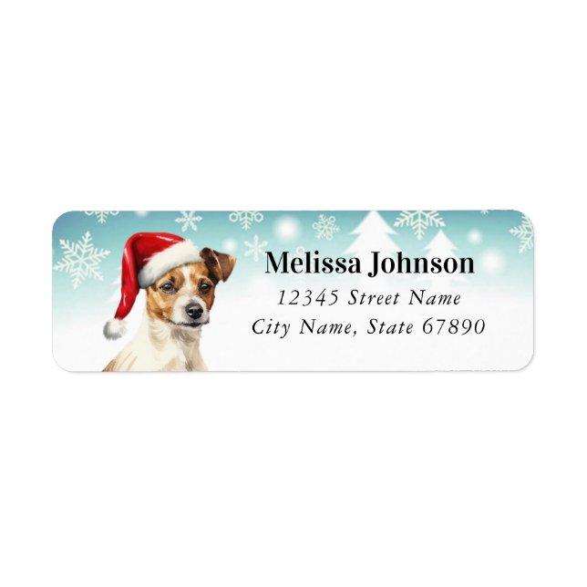 Holiday Jack Russel Terrier Return Address Labels (Front)