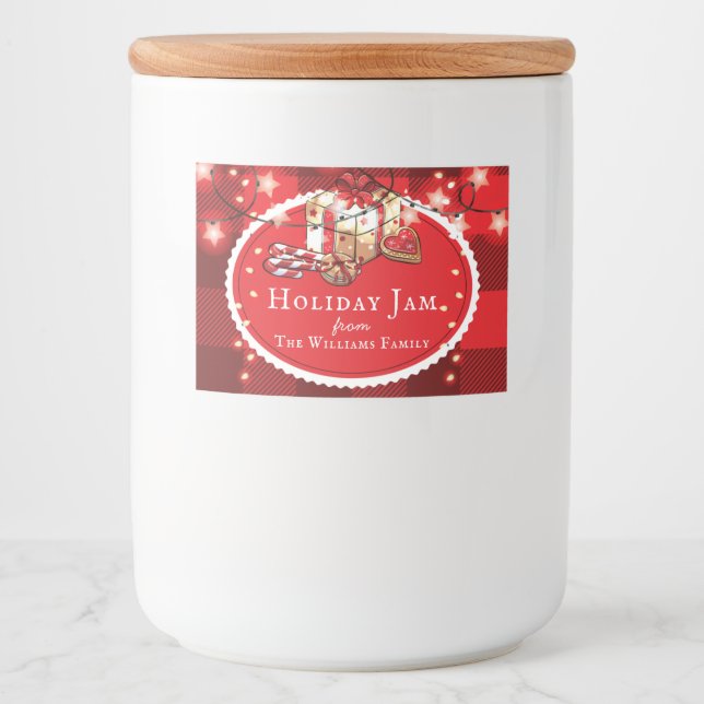Holiday Jam Personalized Christmas Gift Food Label (Front)