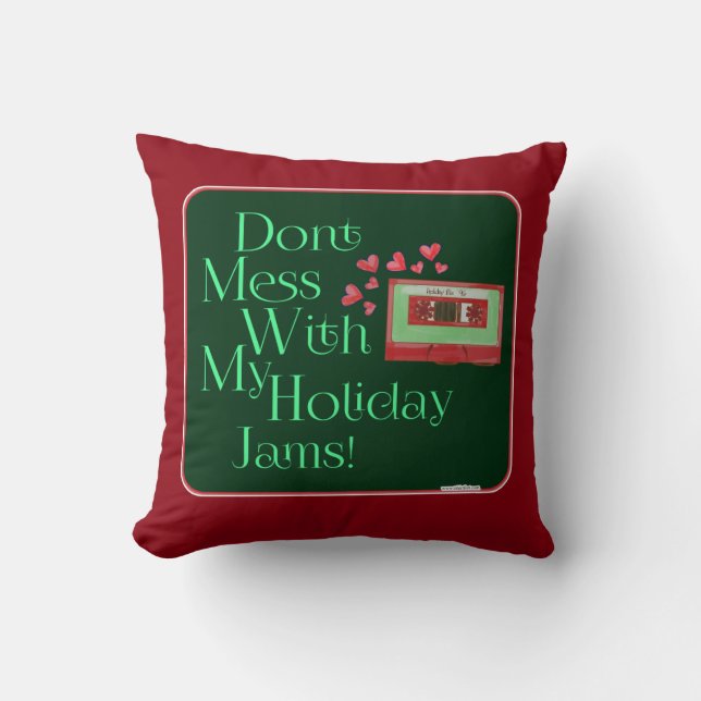 Holiday Jams Mixtape Throw Pillow (Front)