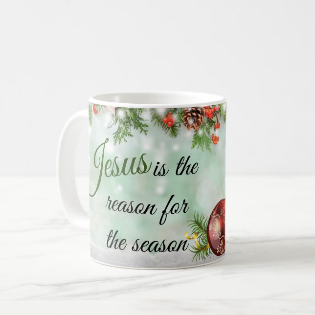 Holiday Jesus Is The Reason For The Season Coffee Mug (Front Left)