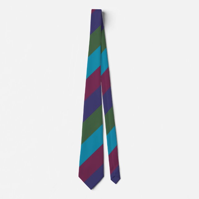 Holiday Jewel Tone Stripes Neck Tie (Front)