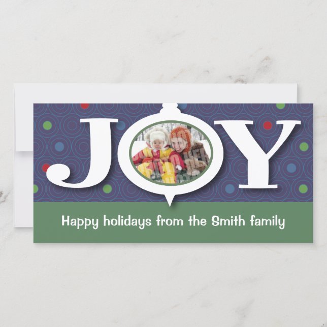 Holiday joy blue photocard card (Front)