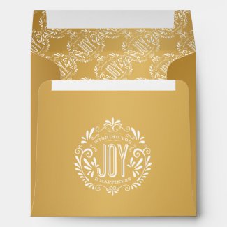 HOLIDAY JOY CHALK ART SQUARE GREETING CARD ENVELOPE