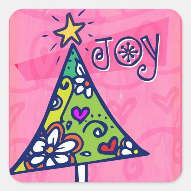 Holiday Joy Christmas Tree Stickers (Front)