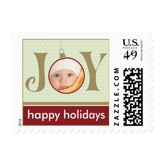 Holiday Joy Custom Holiday Postage (red)