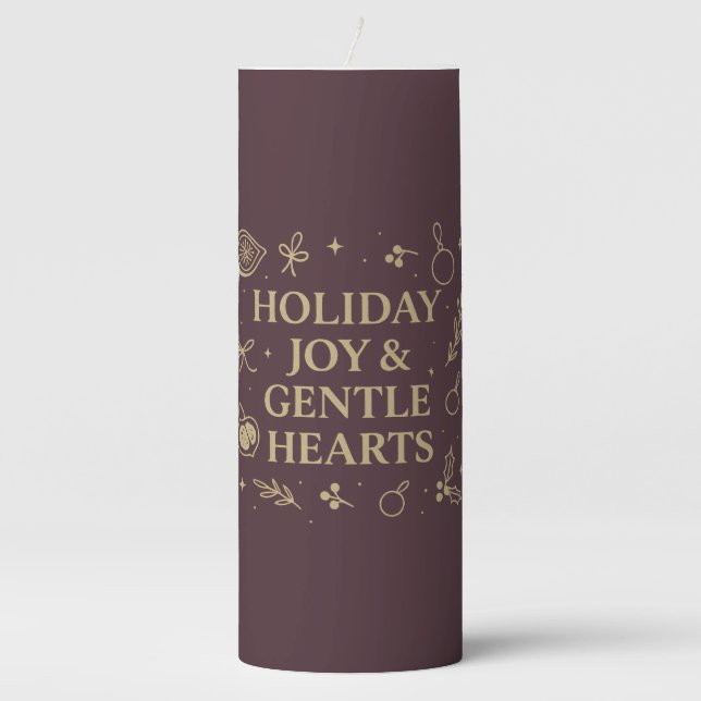 Holiday Joy Pillar Candle (Front)