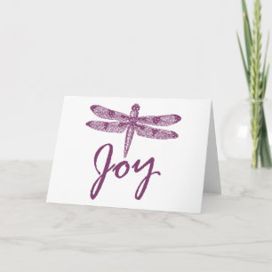 Holiday Joy Purple Dragonfly Card
