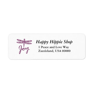 Holiday Joy Purple Dragonfly Label