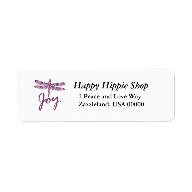 Holiday Joy Purple Dragonfly Label (Front)