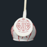 HOLIDAY JOY STYLISH CHALK ART CUSTOM CAKE POPS<br><div class="desc">WISHING YOU JOY: Bright and cheerful whimsical chalkboard style decorated Christmas cake pops. Elegant floral ornament design with red and white retro vintage decorative typography, and fancy swirls. Personalize it these delicious dessert snacks with your name or custom greeting. Click Customize It to change the background color. Classic seasonal treats...</div>