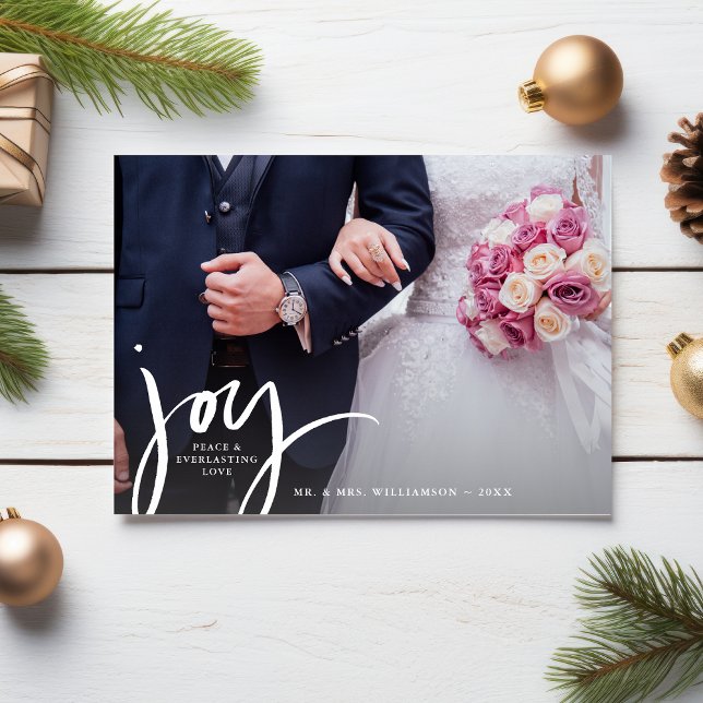Holiday Joy Wedding Photo Collage and Thank You Card (Creator Uploaded)
