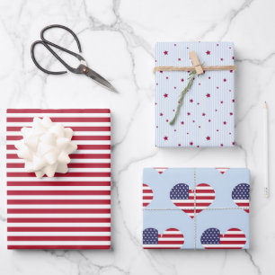 Holiday July 4th Wrapping Paper (3 sheets)