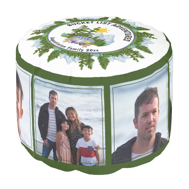 Holiday Keepsake Family Photo Pouf (Angled Back)