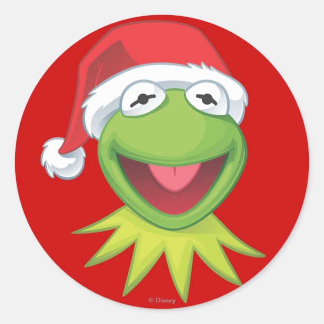 Holiday Kermit 2 Classic Round Sticker (Front)