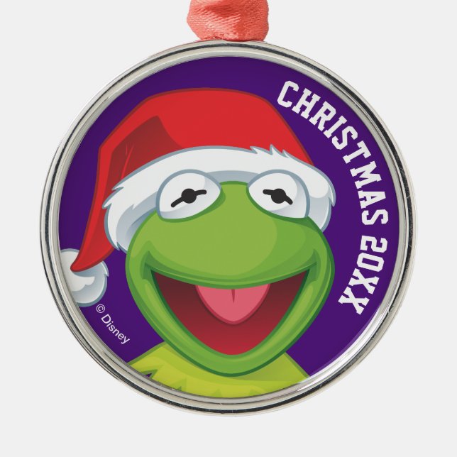 Holiday Kermit 2 Metal Ornament (Front)