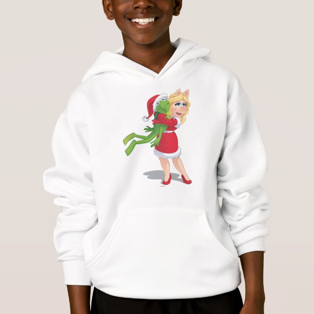 Holiday Kermit and Miss Piggy Hoodie (Front)