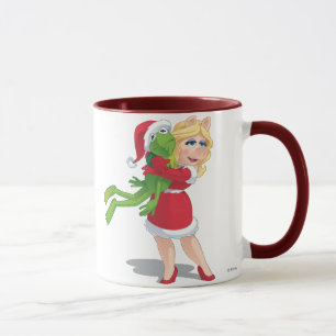 Holiday Kermit and Miss Piggy Mug