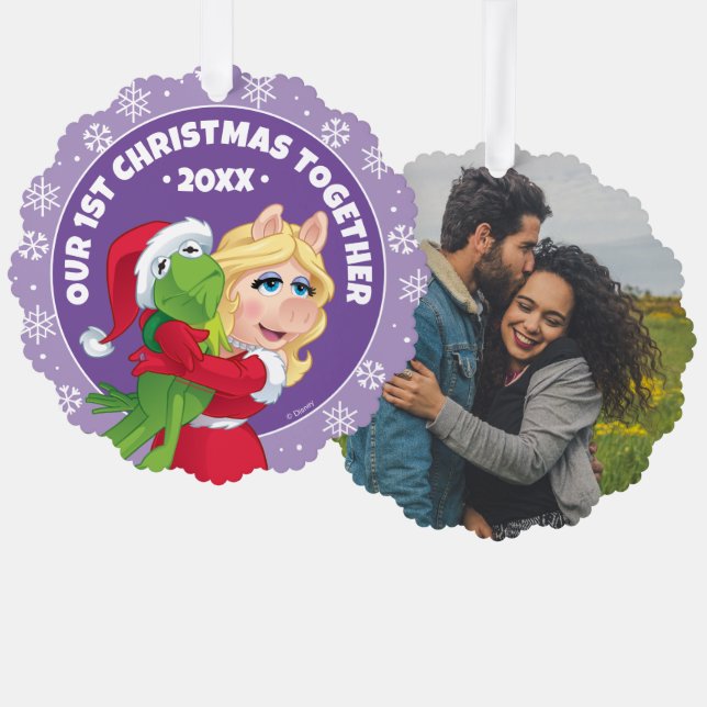 Holiday Kermit and Miss Piggy Ornament Card (Front/Back)