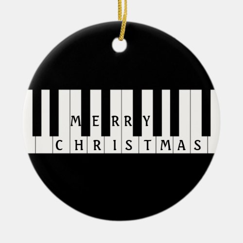 Holiday Keys Piano Ceramic Ornament