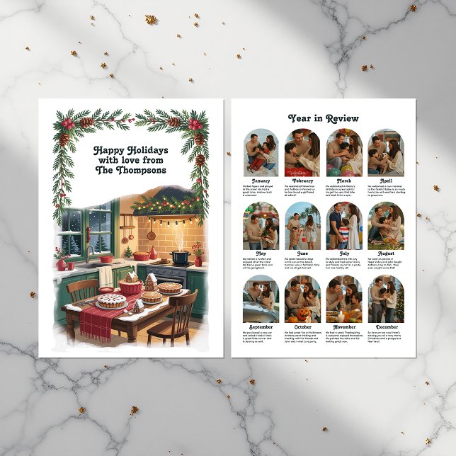 Holiday Kitchen Family Christmas Year in Review Card (Holiday Kitchen Family Christmas Year in Review Holiday Card)