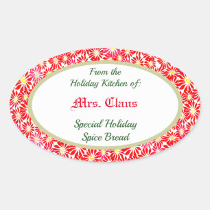 Holiday Kitchen of Poinsettia Baking Sticker