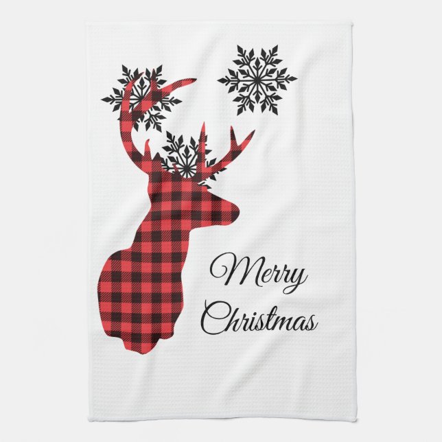 Holiday Kitchen Towel-Deer Kitchen Towel (Vertical)