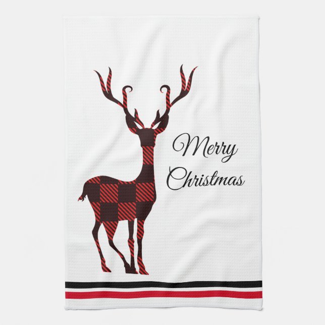 Holiday Kitchen Towel-Deer Towel (Vertical)