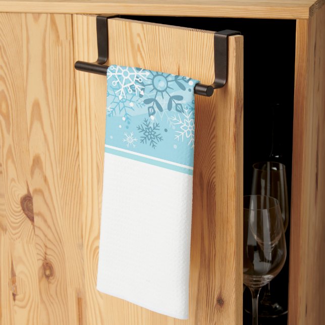 Holiday Kitchen Towel-Snowflakes Kitchen Towel (Thirds Fold)