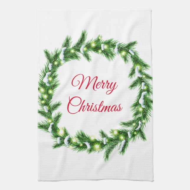 Holiday Kitchen Towel-Wreath Towel (Vertical)