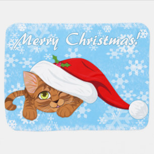 Holiday Kitten Baby Blanket