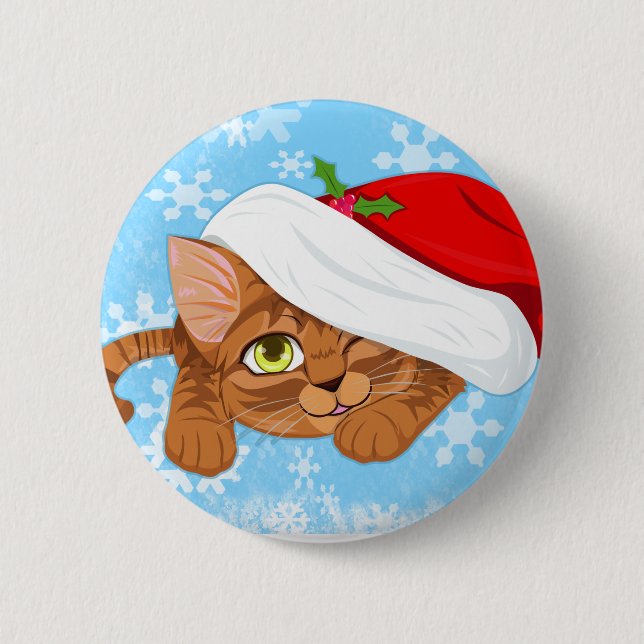 Holiday Kitten Button (Front)