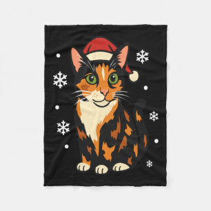Holiday Kitten Cute Christmas Cat Design Uni Long  Fleece Blanket