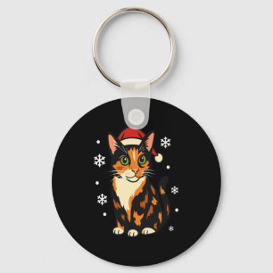 Holiday Kitten Cute Christmas Cat Design Uni Long  Keychain
