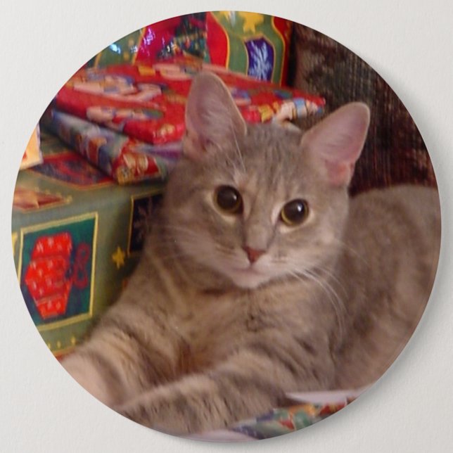 Holiday Kitty Pinback Button (Front)