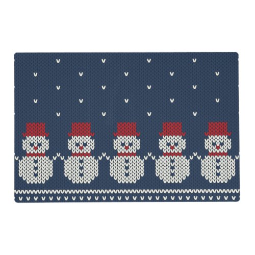Holiday Knitted Pattern Placemat