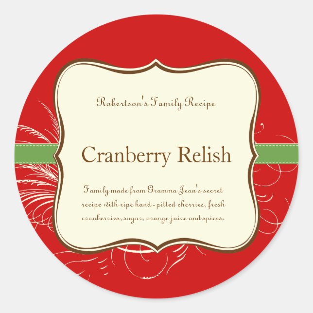 Holiday Label or Place Setting Sticker (Front)