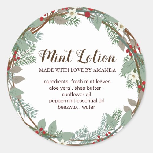 Holiday Labels for Lotions and Salves