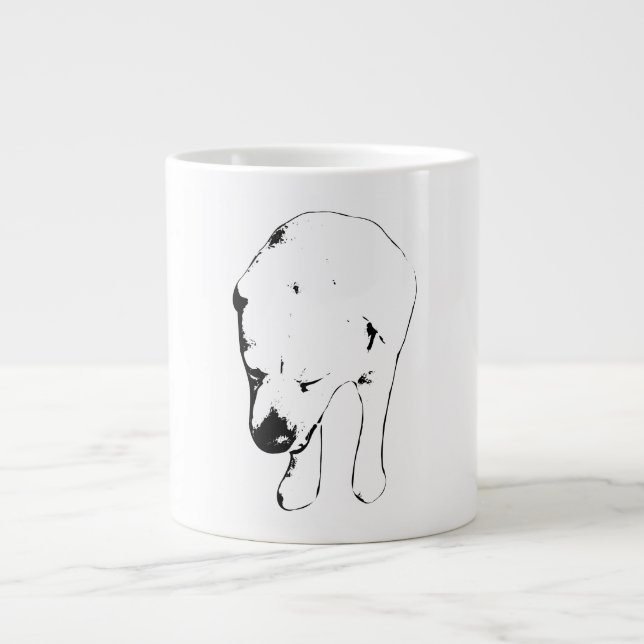 Holiday Labrador Head-Down Line Study Giant Coffee Mug (Front)