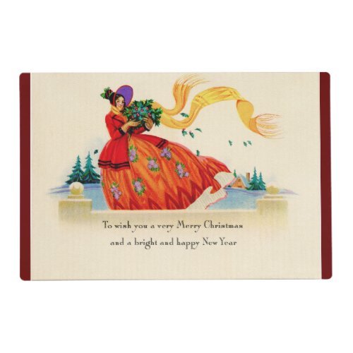 Holiday Lady Laminated Placemat