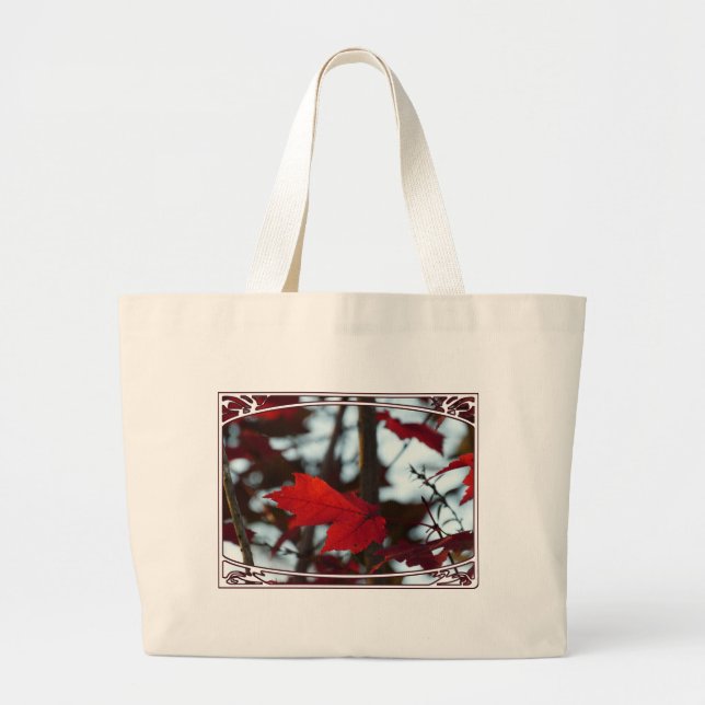 Holiday Leaves Large Tote Bag (Front)