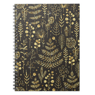 Holiday Leaves: Vintage Pine Cone Pattern Notebook