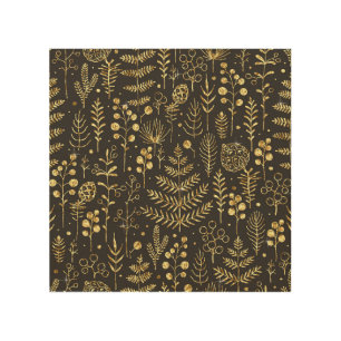 Holiday Leaves: Vintage Pine Cone Pattern Wood Wall Art