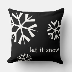 Holiday Let it Snow Snowflake Pillow
