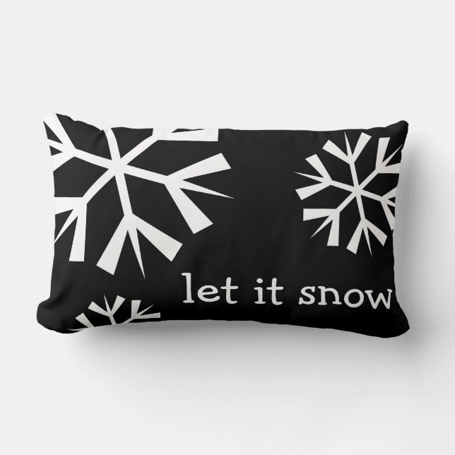 Holiday Let it Snow Snowflake Pillow (Front)