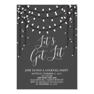 Holiday Let's Get Lit Cocktail Party Invitation
