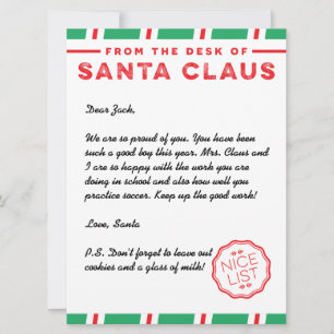 Holiday Letter from Santa Card