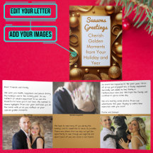 Holiday Letter with Photo - Golden Moments