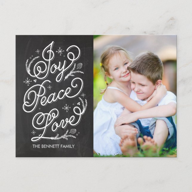 Holiday Lettering Holiday Photo Card Postcard (Front)