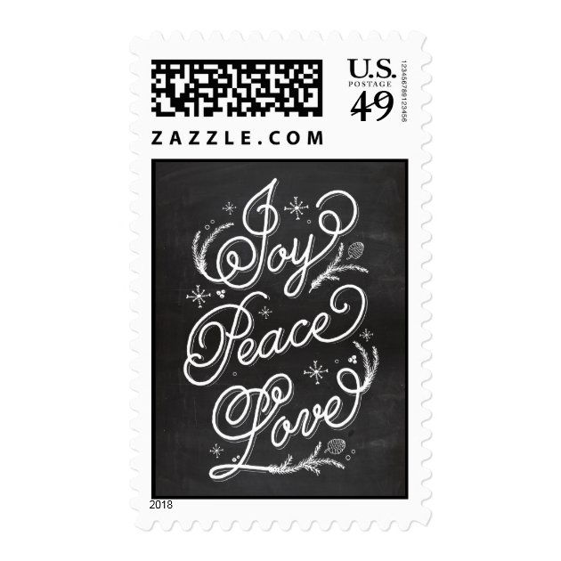 Holiday Lettering Holiday Postage - Joy Peace Love